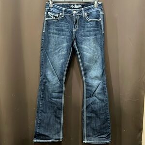 Love Nation Premium Jean, Bootcut, Bling Flap Pockets, Size 6